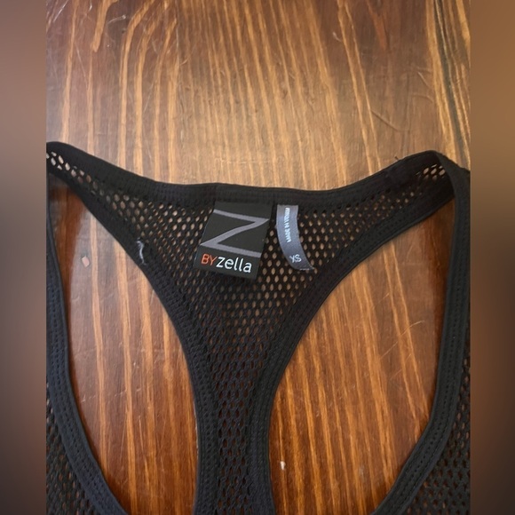 ZELLA Mesh Racerback Tank Workout NEW! Black XS - Picture 3 of 4